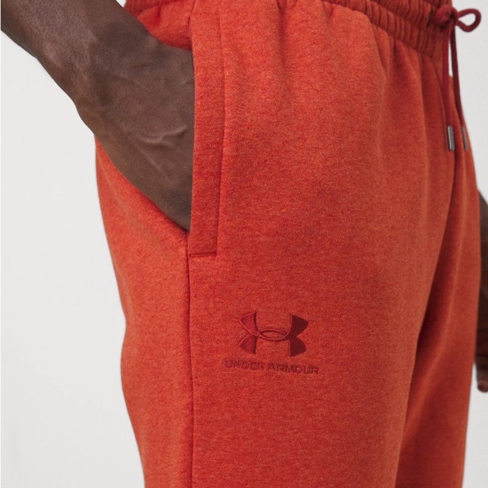 🆕 Under Armour Men's Burnt Orange Fleece Joggers - Picture 4 of 14